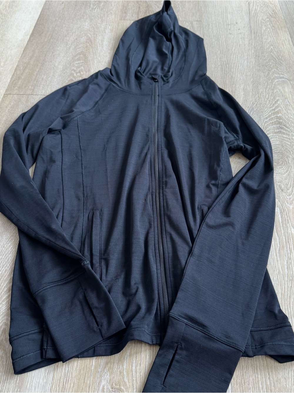 Athleta Black Zip Up Pullover Sweatshirt with Hood